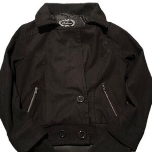 Black Coat/Jacket with Zippers and Buttons